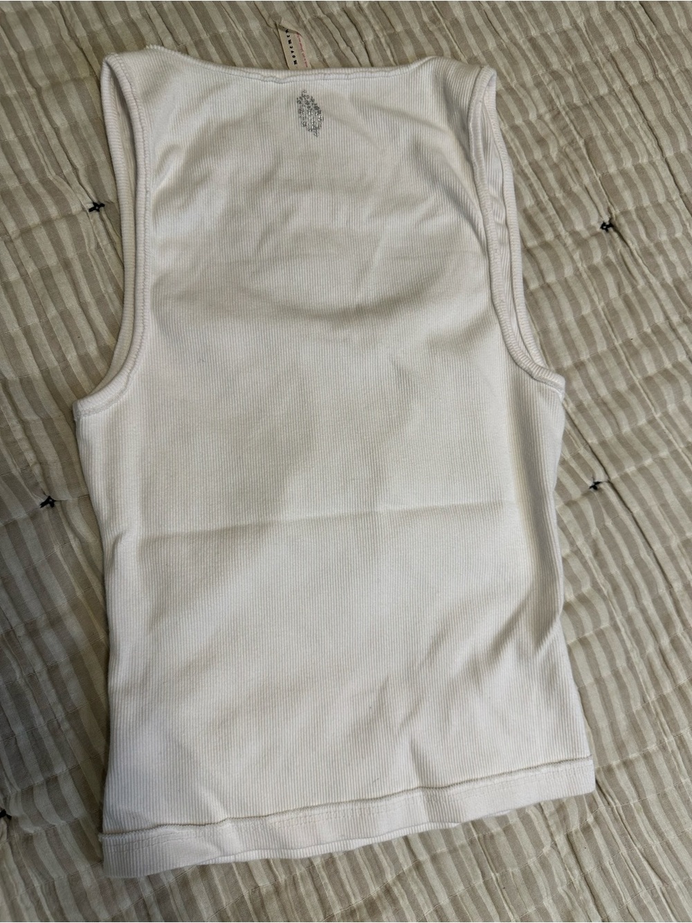 FP Movement by Free People White Ribbed Scoop Tank with Curved Underbust - Picture 4 of 4